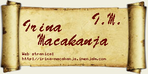 Irina Macakanja vizit kartica